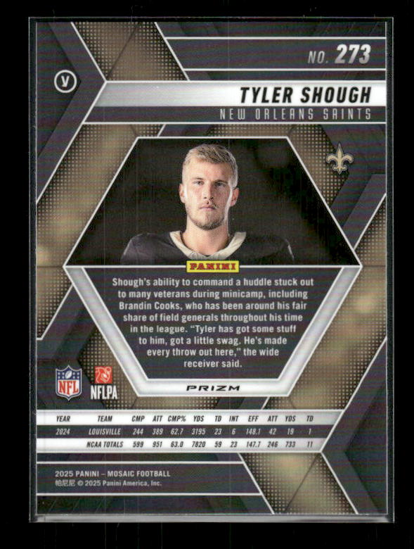 Tyler Shough - 2025 Mosaic Football - Silver Mosaic Rookie Variation