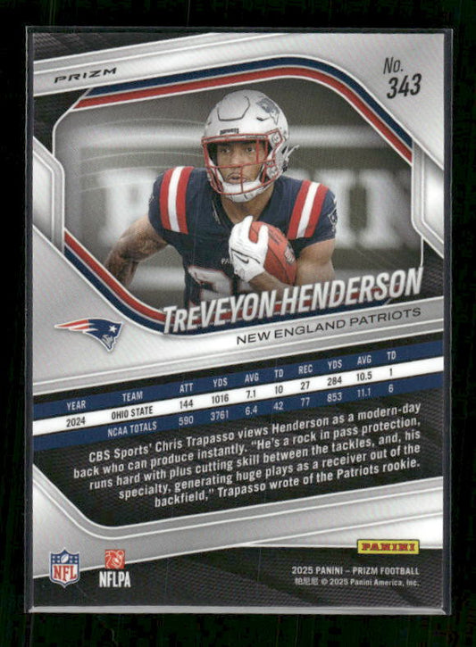 TreVeyon Henderson - 2025 Prizm Football - Silver Prizm - Rookie