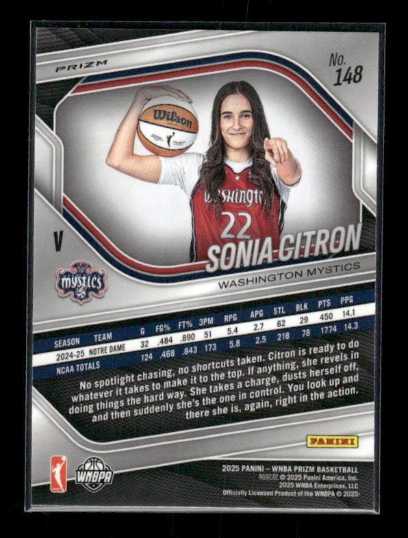 Sonia Citron - 2025 Prizm WNBA - Silver Prizm - Rookie Variation