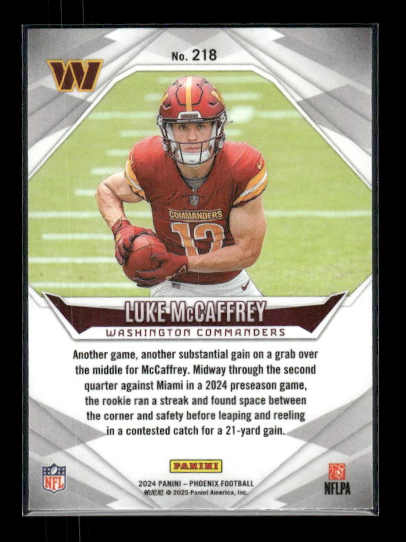 Luke McCaffrey - 2024 Phoenix Football - Purple Prizm - Rookie