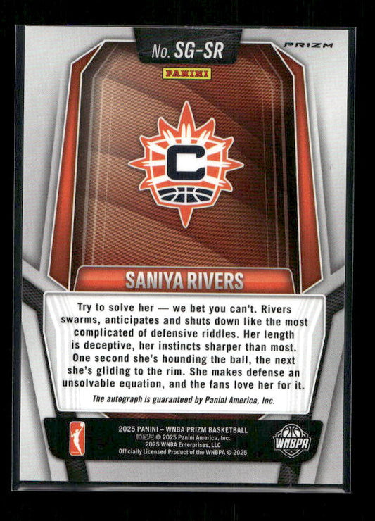 Saniya Rivers - 2025 Prizm WNBA - Signature Prizm Green Auto - Rookie
