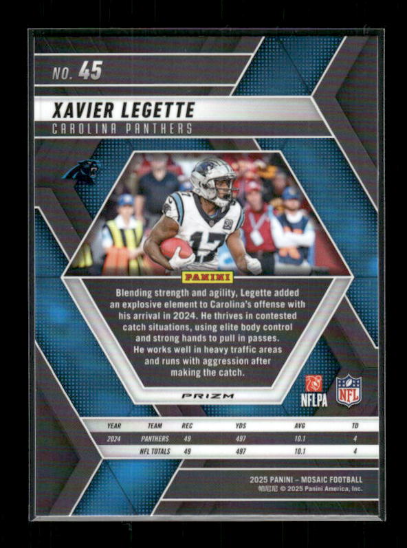 Xavier Legette - 2025 Mosaic Football - Silver Mosaic