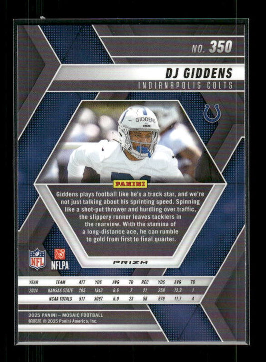 DJ Giddens - 2025 Mosaic Football - Red White Stripe - Rookie