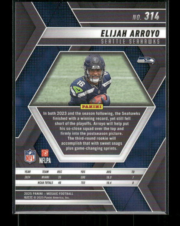 Elijah Arroyo - 2025 Mosaic Football - Rookie