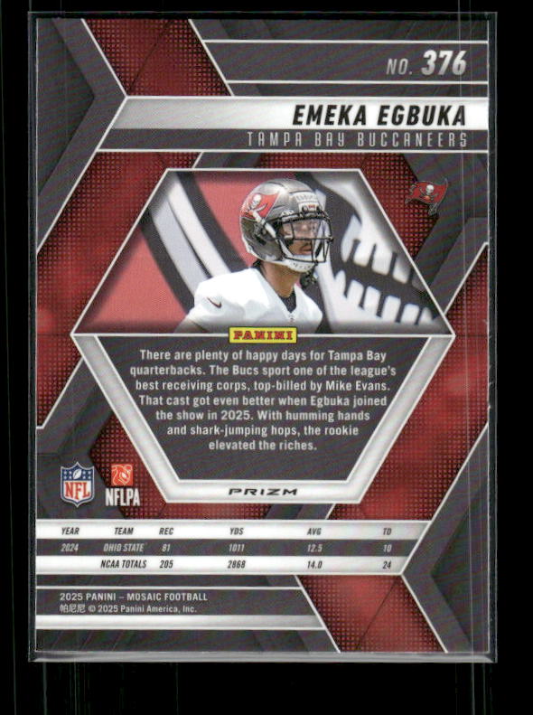 Emeka Egbuka - 2025 Mosaic Football - Green Mosaic - Rookie