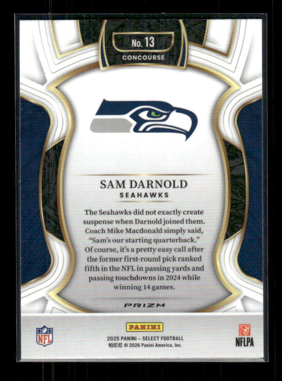 Sam Darnold - 2025 Select Football - Black & Red Shock