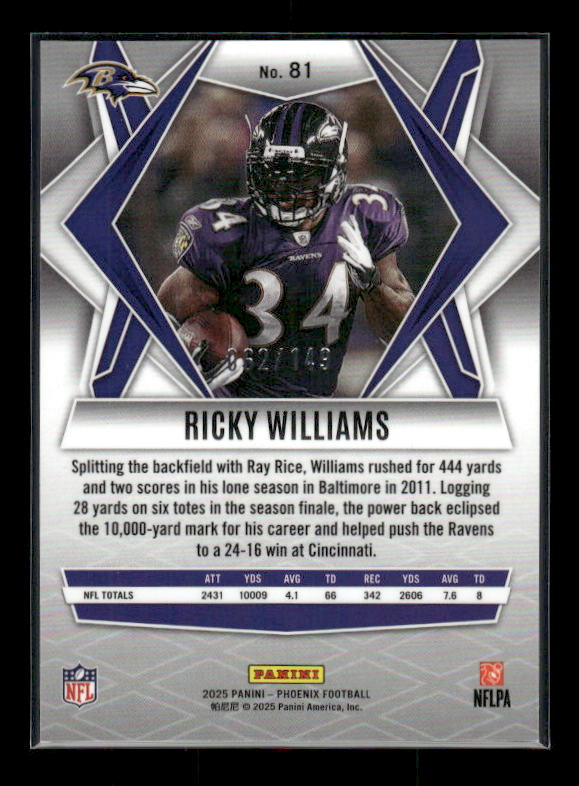 Ricky Williams - 2025 Phoenix Football - Winter Green /149