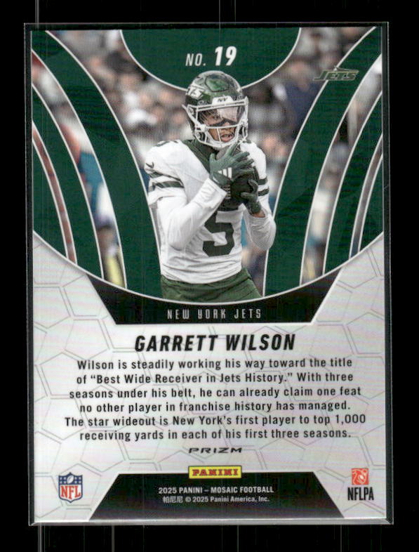 Garrett Wilson - 2025 Mosaic Football - Green Mosaic Elevate