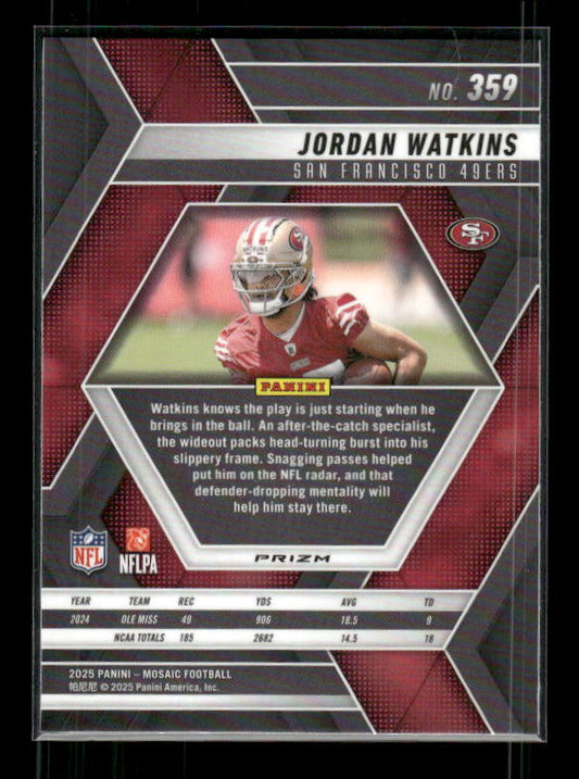 Jordan Watkins - 2025 Mosaic Football - Mosaic Prizm - Rookie