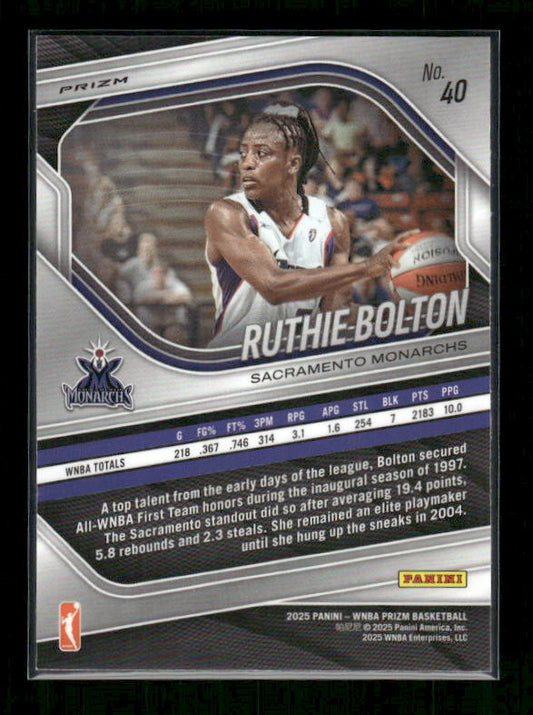 Ruthie Bolton - 2025 Prizm WNBA - WNBA Logo Prizm