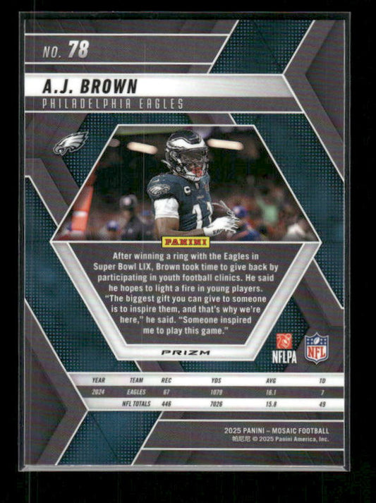 A.J. Brown - 2025 Mosaic Football - Green Mosaic