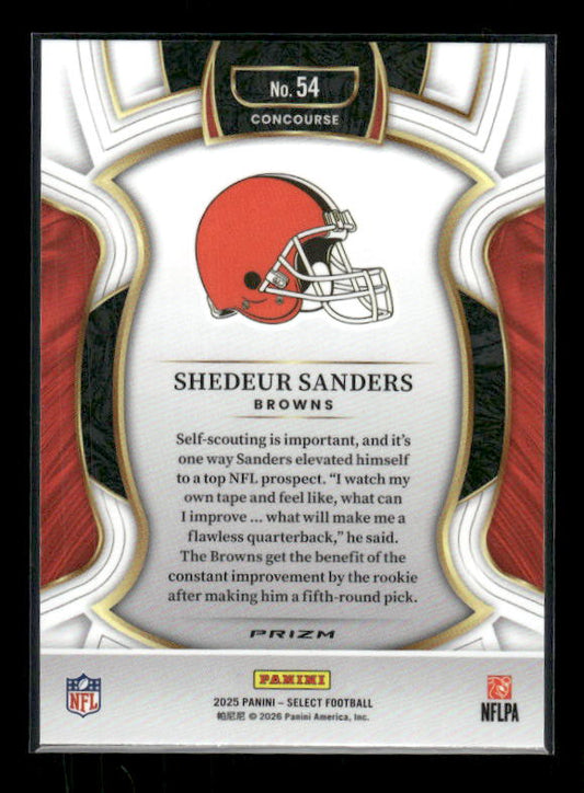 Shedeur Sanders - 2025 Select Football - Silver Prizm - Rookie