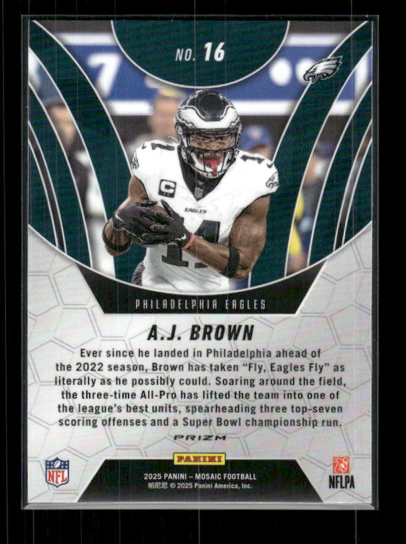 A.J. Brown - 2025 Mosaic Football - Orange Fluorescent Elevate