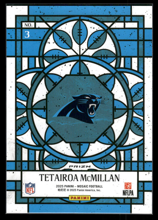 Tetairoa McMillan - 2025 Mosaic Football - Jumbo / Oversized Stained Glass - Rookie