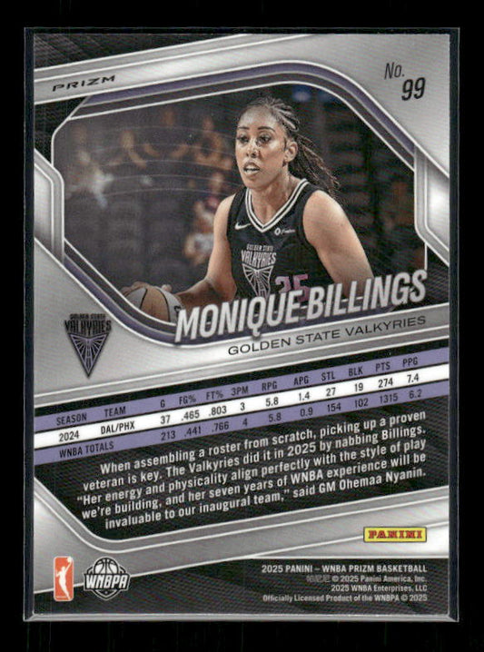 Monique Billings - 2025 Prizm WNBA - WNBA Logo Prizm