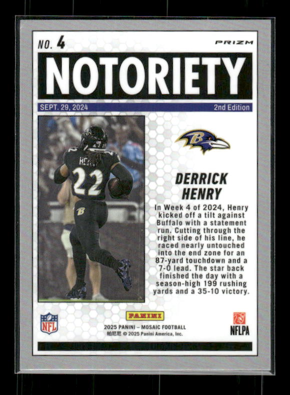 Derrick Henry - 2025 Mosaic Football - Orange Fluorescent Notoriety