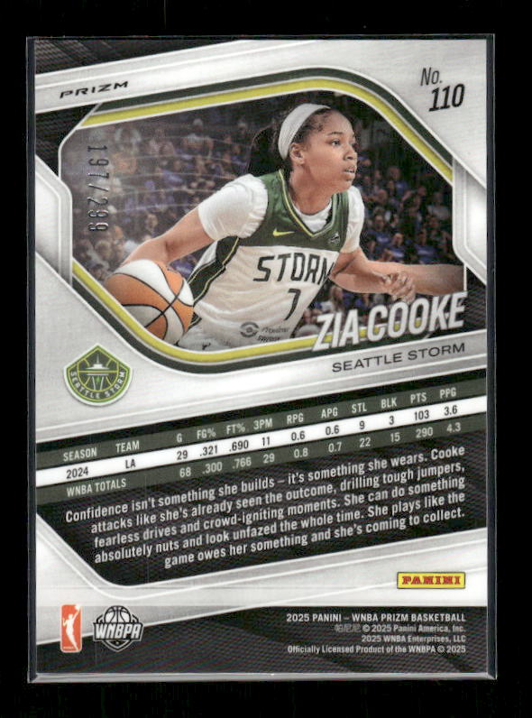 Zia Cooke - 2025 Prizm WNBA - Red Pulsar /299