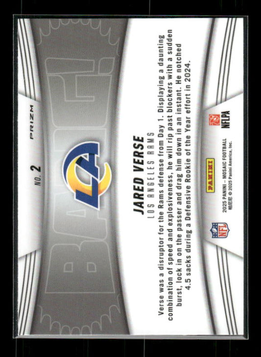 Jared Verse - 2025 Mosaic Football - Orange Fluorescent Bang