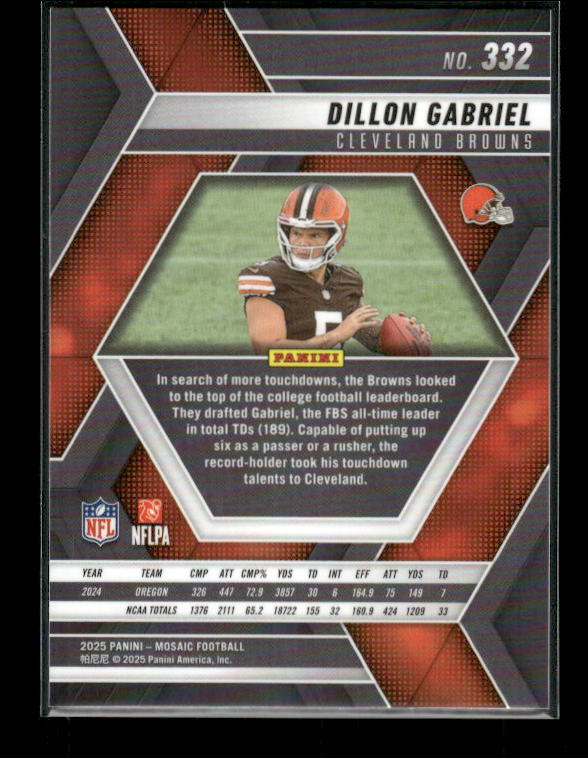 Dillon Gabriel - 2025 Mosaic Football - Rookie Variation