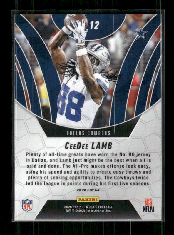 CeeDee Lamb - 2025 Mosaic Football - Orange Fluorescent Elevate