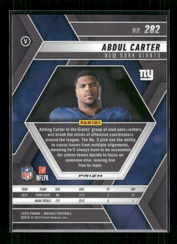 Abdul Carter - 2025 Mosaic Football - Green Mosaic - Rookie Variation