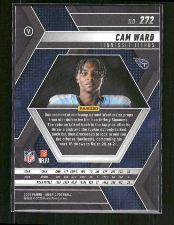 Cam Ward - 2025 Mosaic Football - Rookie Variation