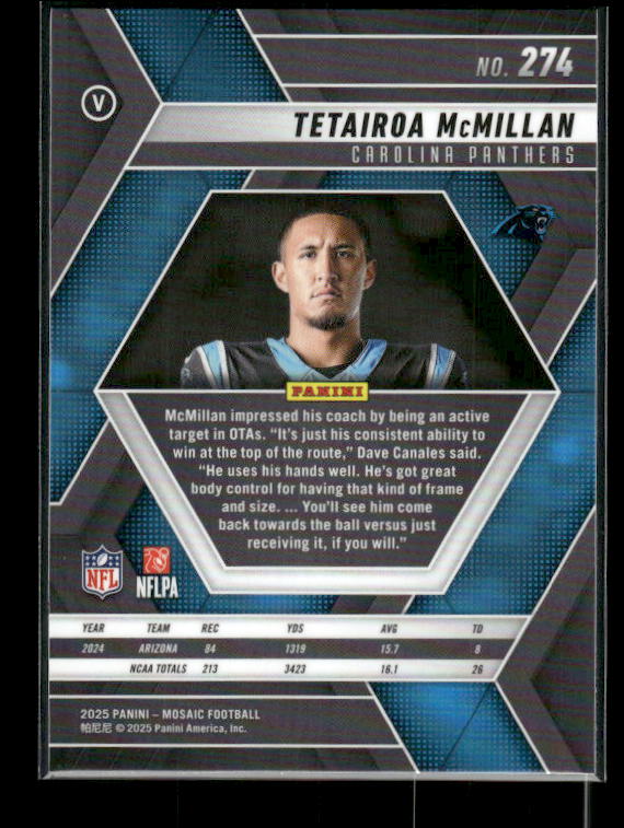 Tetairoa McMillan - 2025 Mosaic Football - Rookie Variation