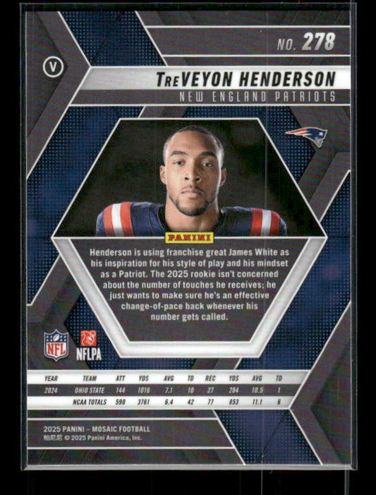 TreVeyon Henderson - 2025 Mosaic Football - Rookie Variation