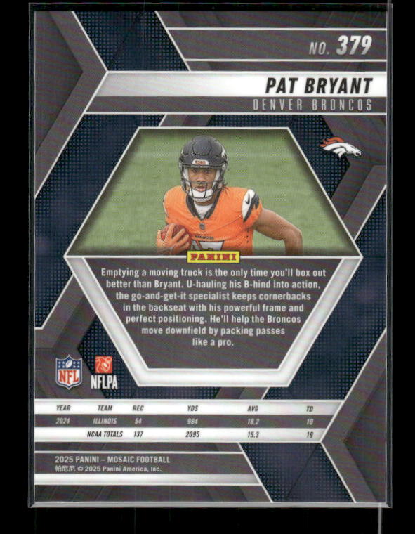 Pat Bryant - 2025 Mosaic Football - Rookie