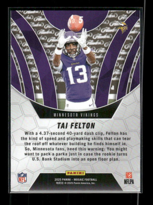 Tai Felton - 2025 Mosaic Football - Elevate - Rookie