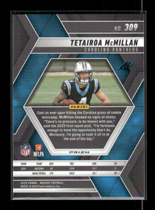 Tetairoa McMillan - 2025 Mosaic Football - Silver Mosaic - Rookie