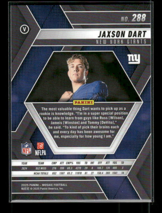 Jaxson Dart - 2025 Mosaic Football - Rookie Variation