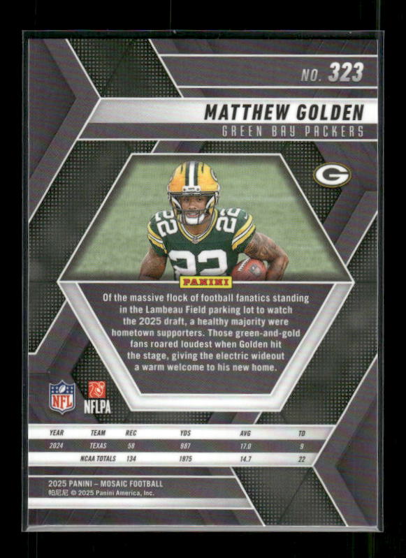 Matthew Golden - 2025 Mosaic Football - Rookie