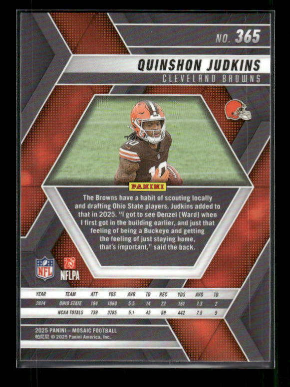 Quinshon Judkins - 2025 Mosaic Football - Rookie