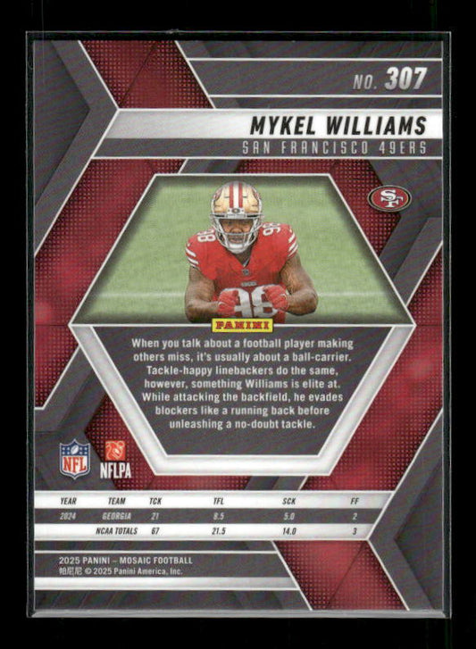 Mykel Williams - 2025 Mosaic Football - Rookie