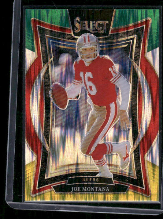 Joe Montana - 2024 Select Football - Green / Yellow Shock - Concourse