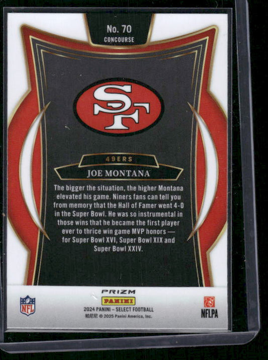 Joe Montana - 2024 Select Football - Green / Yellow Shock - Concourse