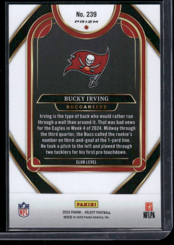 Bucky Irving - 2024 Select Football - Red / Yellow Shock - Club Level - Rookie