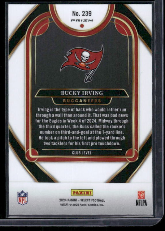 Bucky Irving - 2024 Select Football - Red / Yellow Shock - Club Level - Rookie