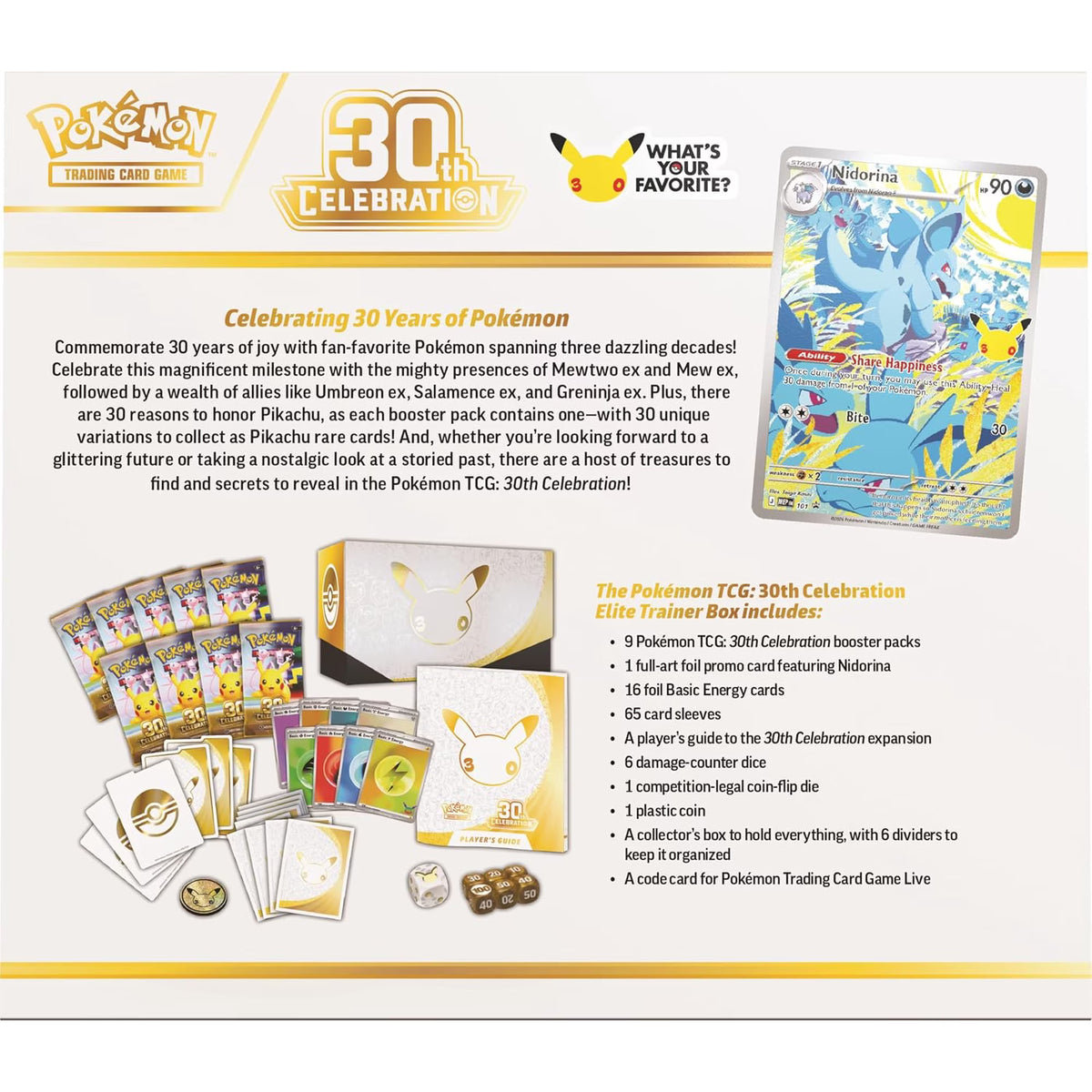 Pokémon TCG: 30th Celebration Elite Trainer Box - Arrives 10/19/26