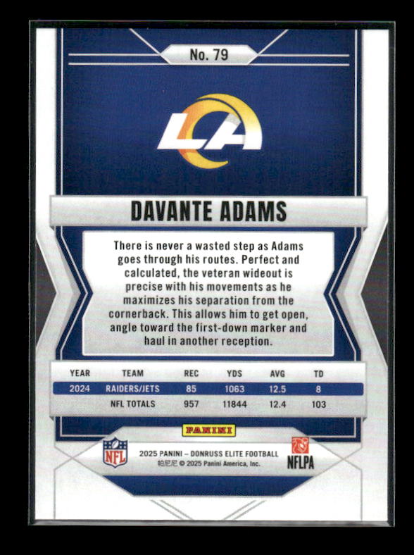 Davante Adams - 2025 Donruss Elite - Green Disco