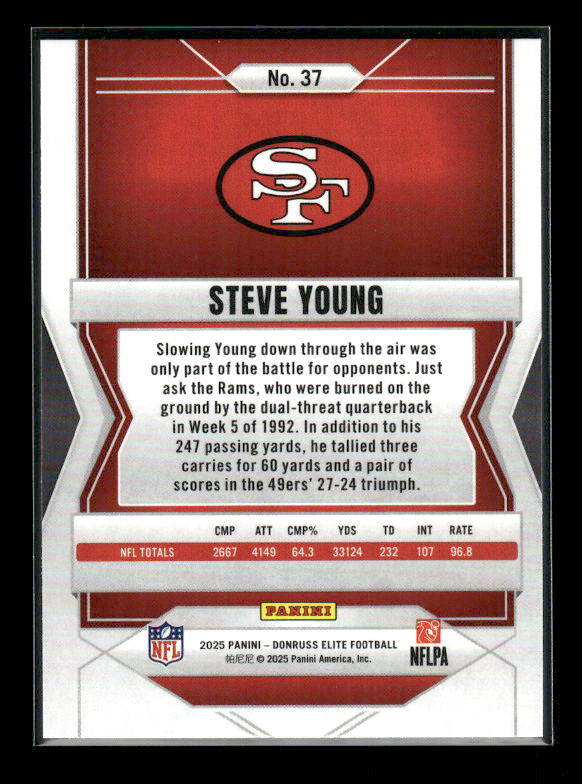 Steve Young - 2025 Donruss Elite - Green Disco