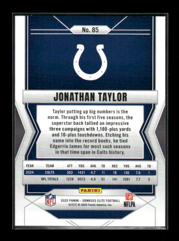 Jonathan Taylor - 2025 Donruss Elite - Green Disco