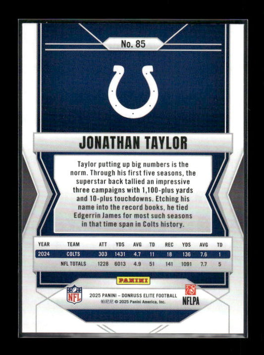 Jonathan Taylor - 2025 Donruss Elite - Green Disco