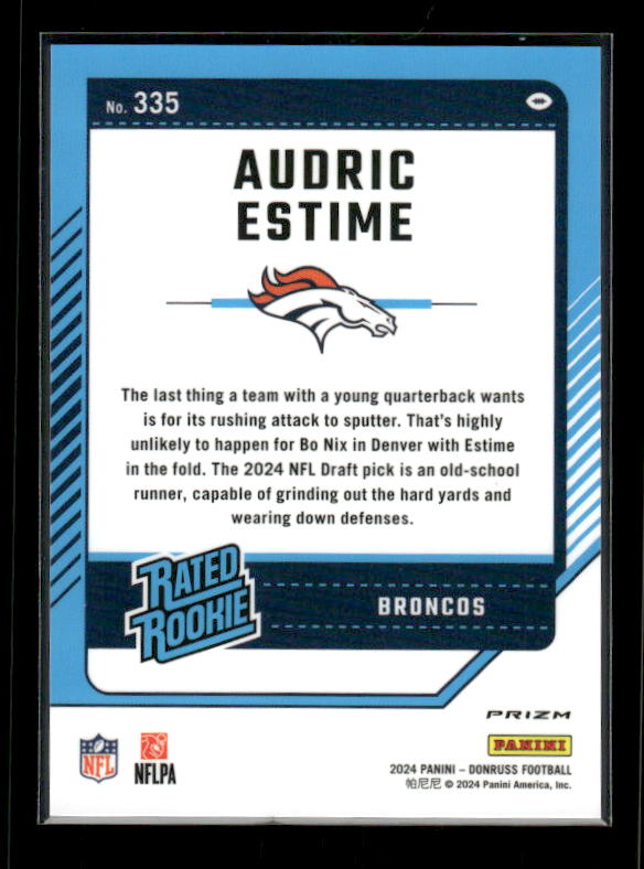 Audric Estime - 2024 Donruss Optic - Green Velocity - Rated Rookie