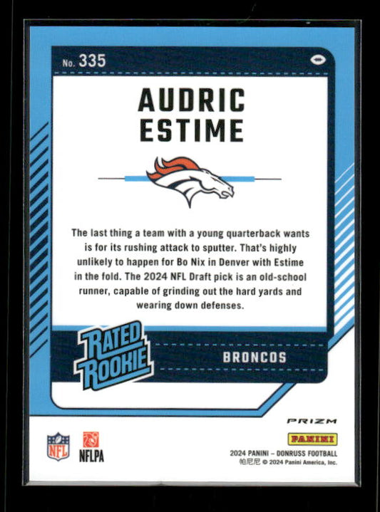Audric Estime - 2024 Donruss Optic - Green Velocity - Rated Rookie