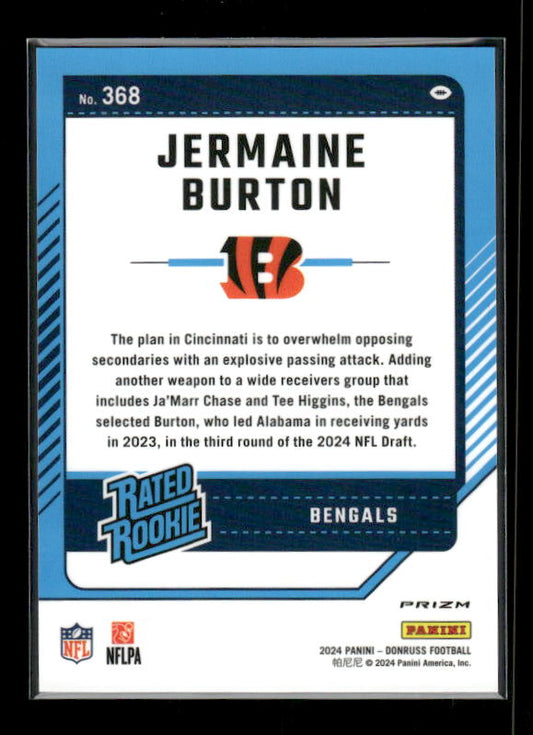 Jermaine Burton - 2024 Donruss Optic - Green Velocity - Rated Rookie