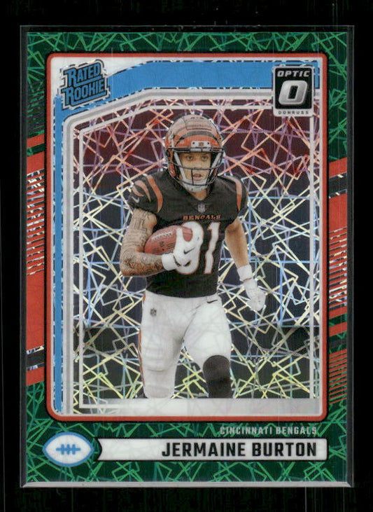 Jermaine Burton - 2024 Donruss Optic - Green Velocity - Rated Rookie