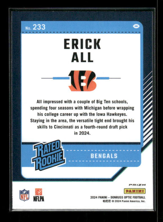 Erick All Jr. - 2024 Donruss Optic - Green Velocity - Rated Rookie