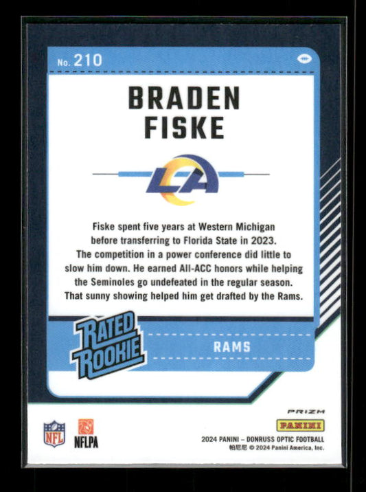 Braden Fiske - 2024 Donruss Optic - Green Velocity - Rated Rookie